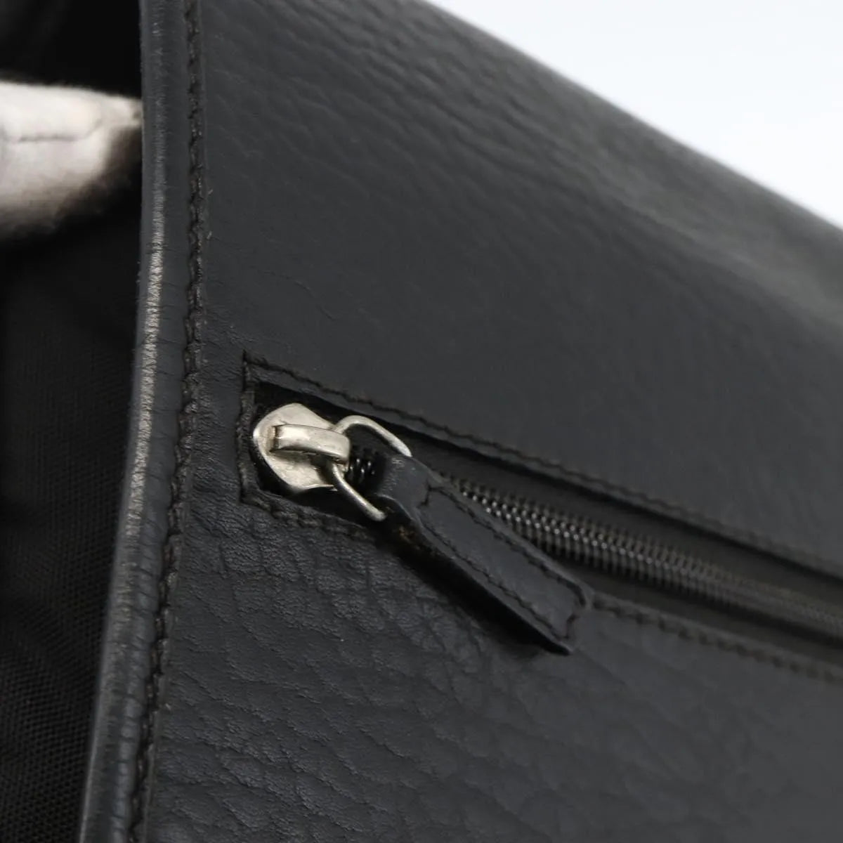 Salvatore Ferragamo Vintage Leather Black Nylon Shoulder Bag Bag (Pre-Owned)