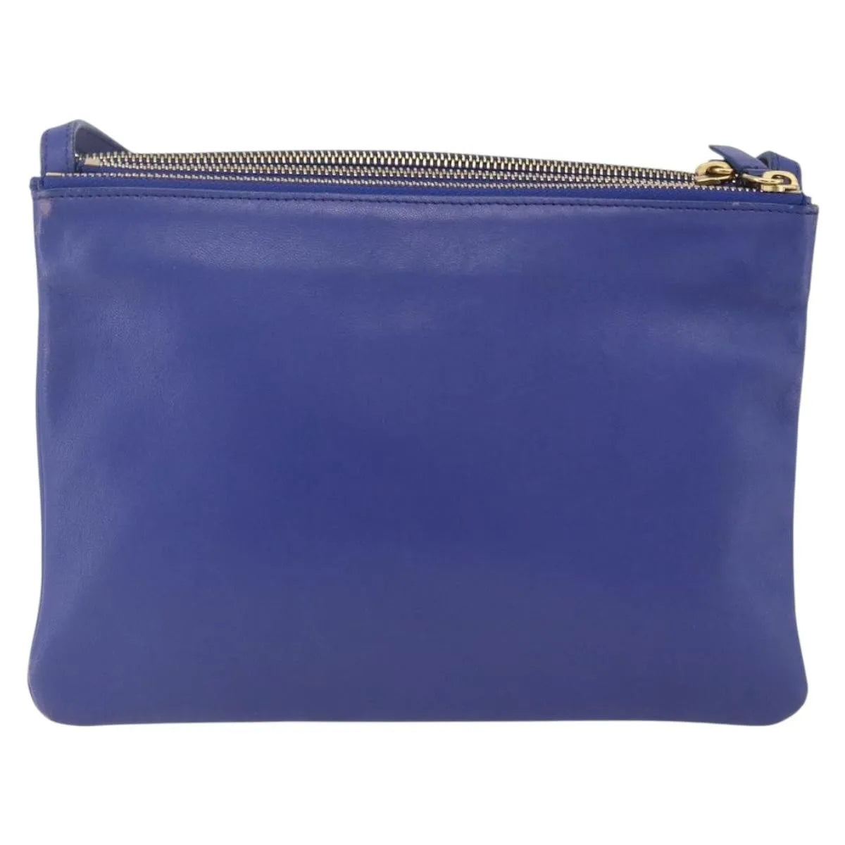 Celine Trio Leather Blue Leather Shoulder Bag Bag (Pre-Owned)