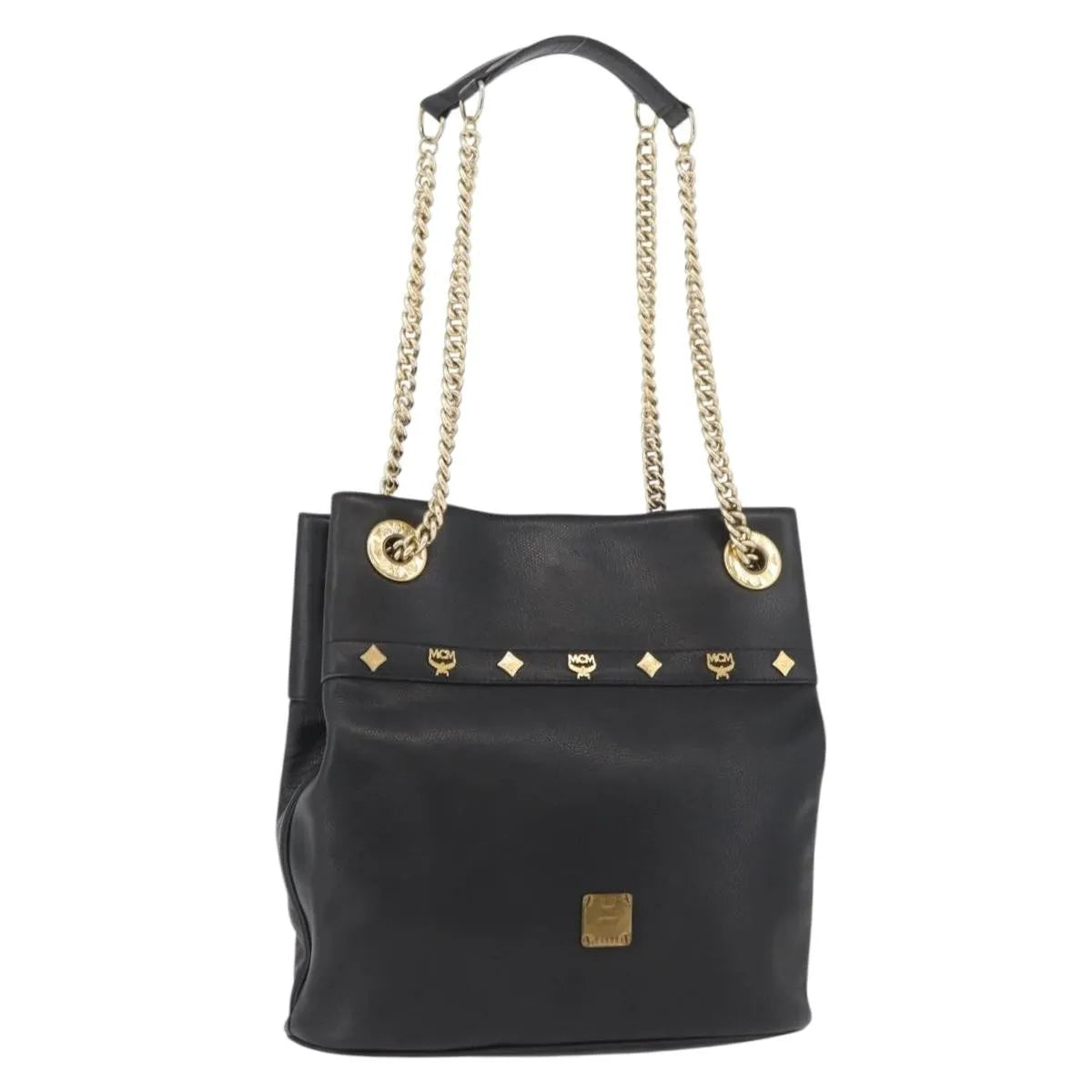 MCM Vintage Vicetos Leather Black Leather Shoulder Bag Bag (Pre-Owned)