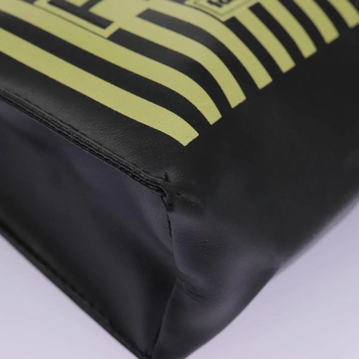 Fendi Fazzuolo Leather Black Leather Tote Bag Bag (Pre-Owned)