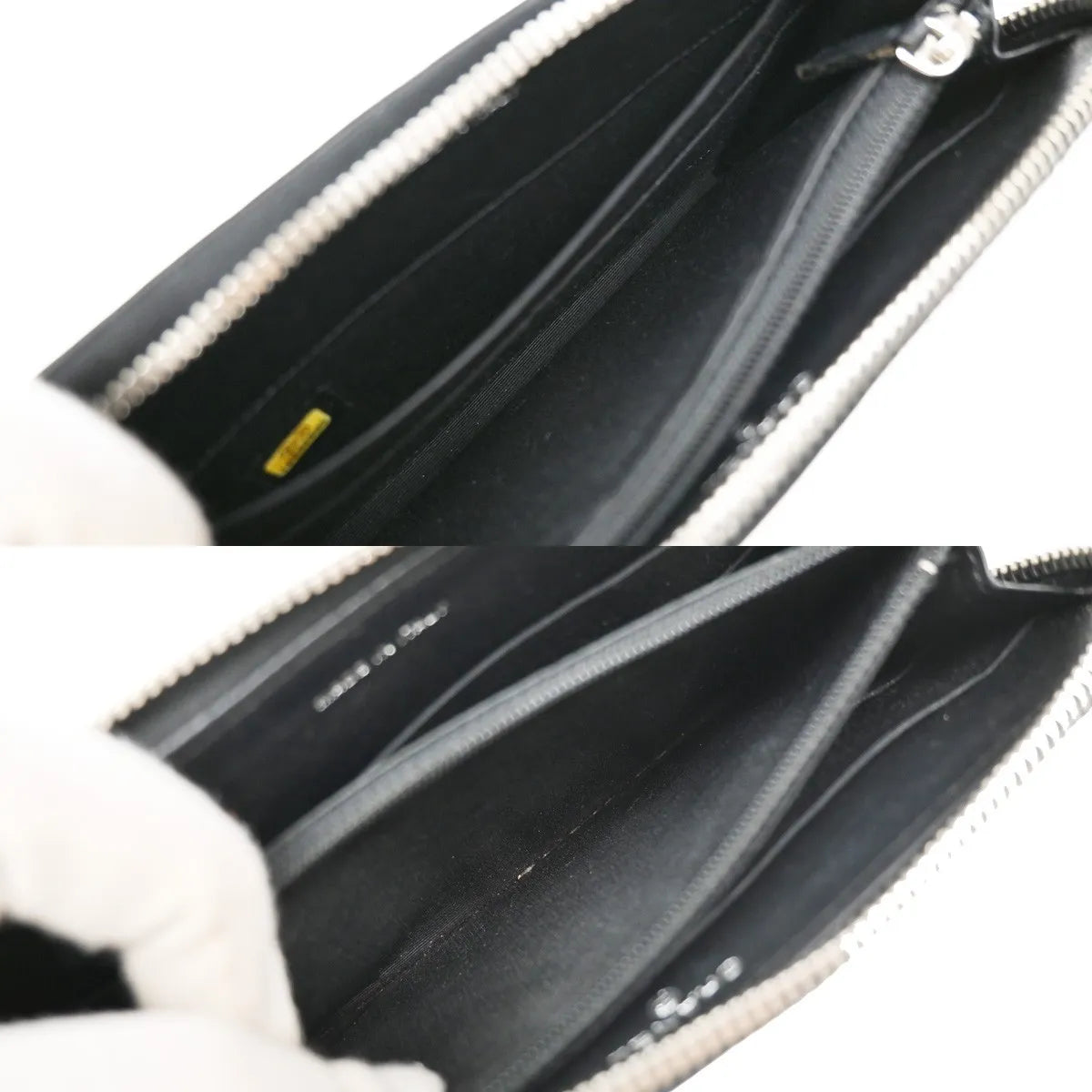 Chanel Cc Charm Zip Around Quilted Lambskin Black Leather Wallets Accessory (Pre-Owned)