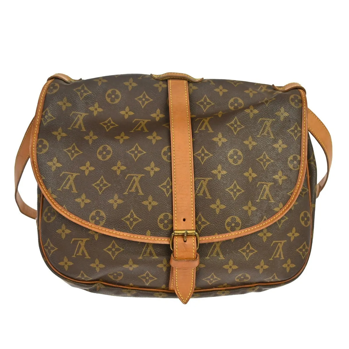 Louis Vuitton Saumur Monogram Brown Canvas Shoulder Bag Bag (Pre-Owned)