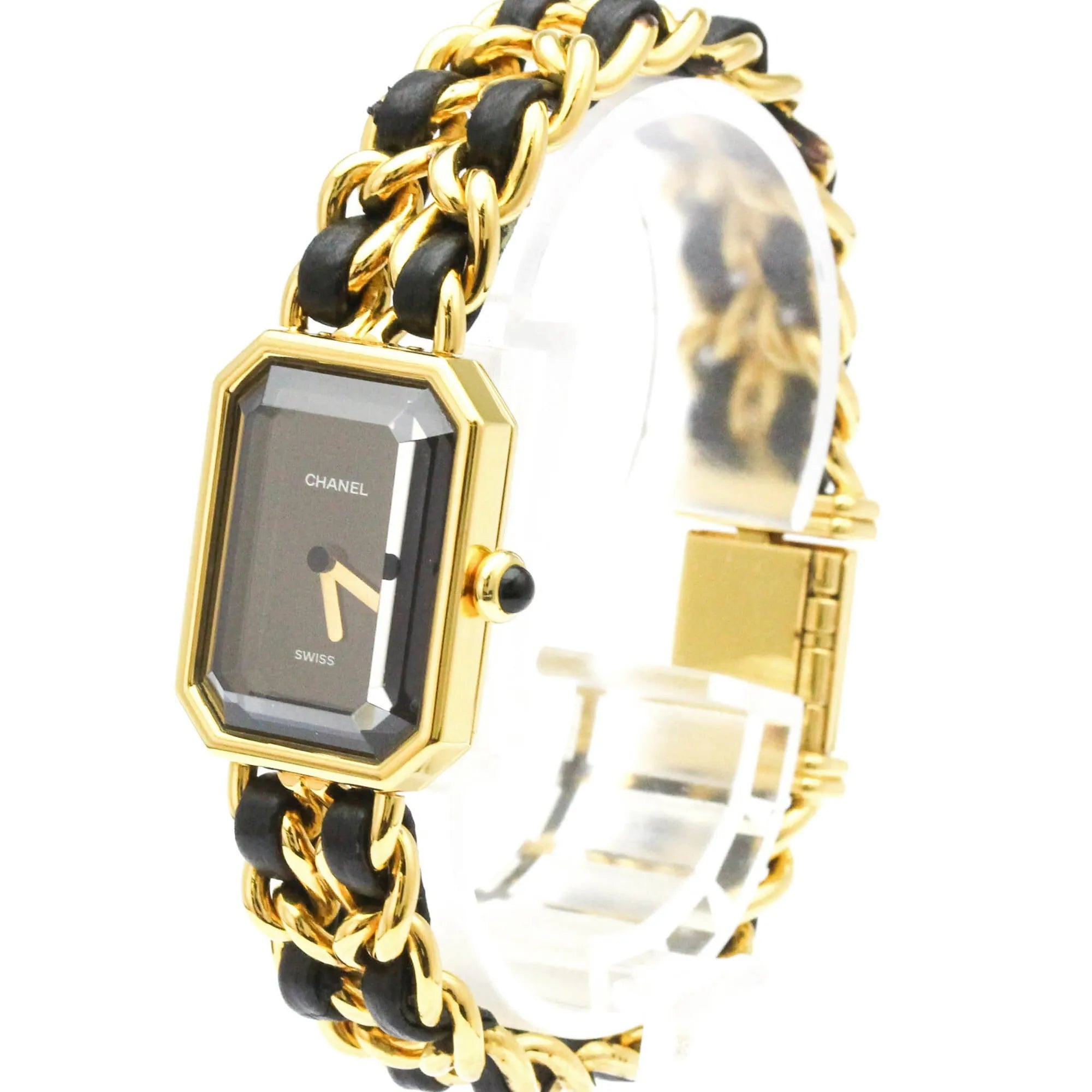 Chanel Premiere Rock Quartz Watch Plated Metal And Leather Watch (Pre-Owned)