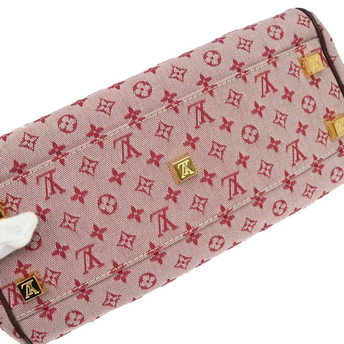 Louis Vuitton Joséphine Mini Lin Burgundy Canvas Handbag (Pre-Owned)