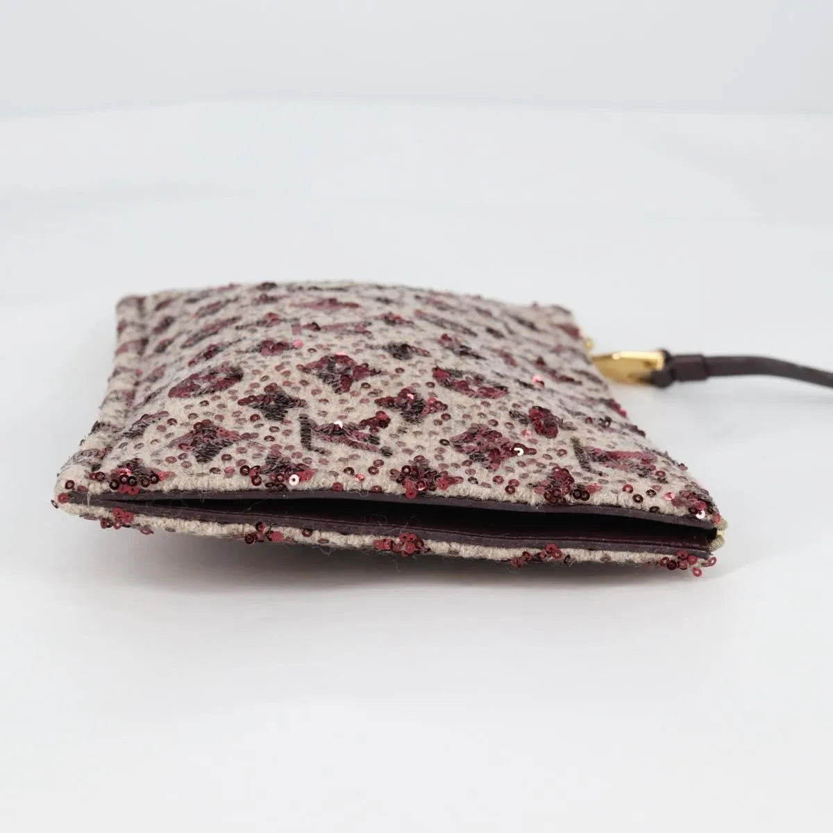 Louis Vuitton Pochette Felt And Sequin Burgundy Canvas Clutche & Pouche Bag (Pre-Owned)