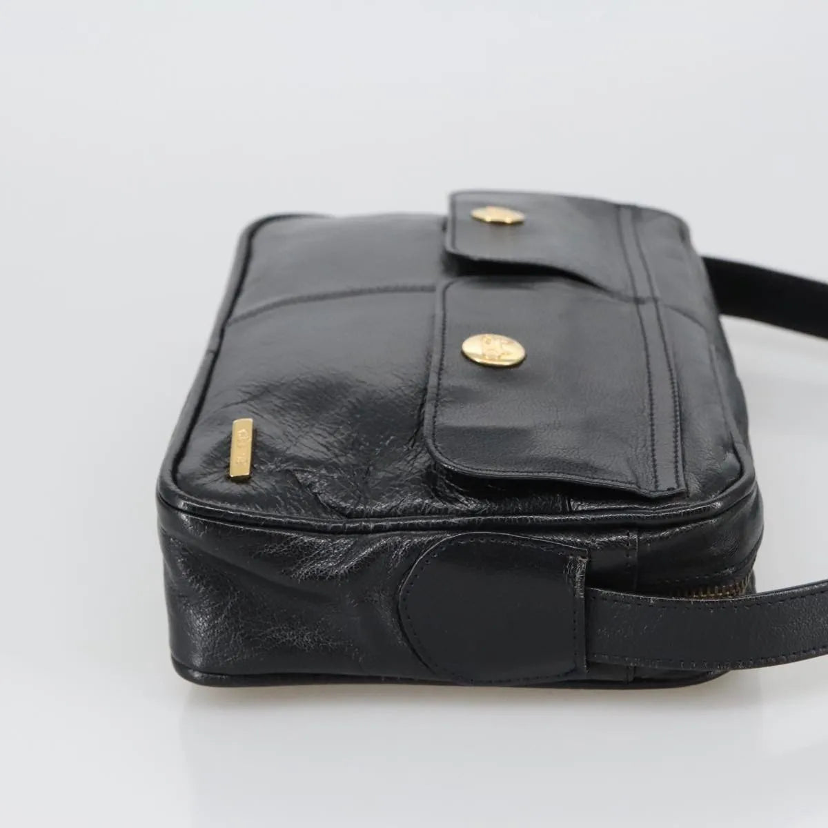 Celine Vintage Leather Black Leather Shoulder Bag Bag (Pre-Owned)