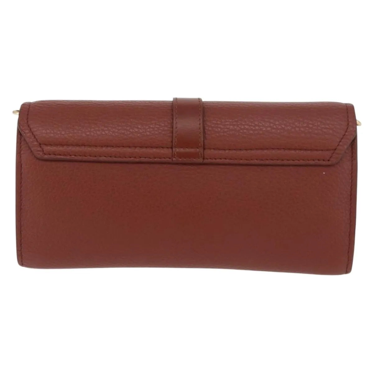 Chloe Aby Chain Leather Brown Leather Shoulder Bag Bag (Pre-Owned)
