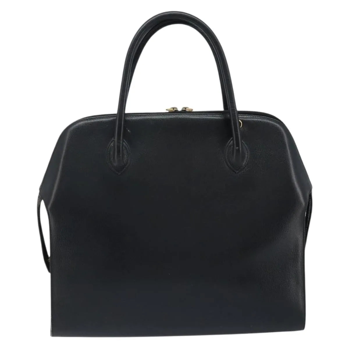 Salvatore Ferragamo Gancini Leather Black Leather Handbag (Pre-Owned)