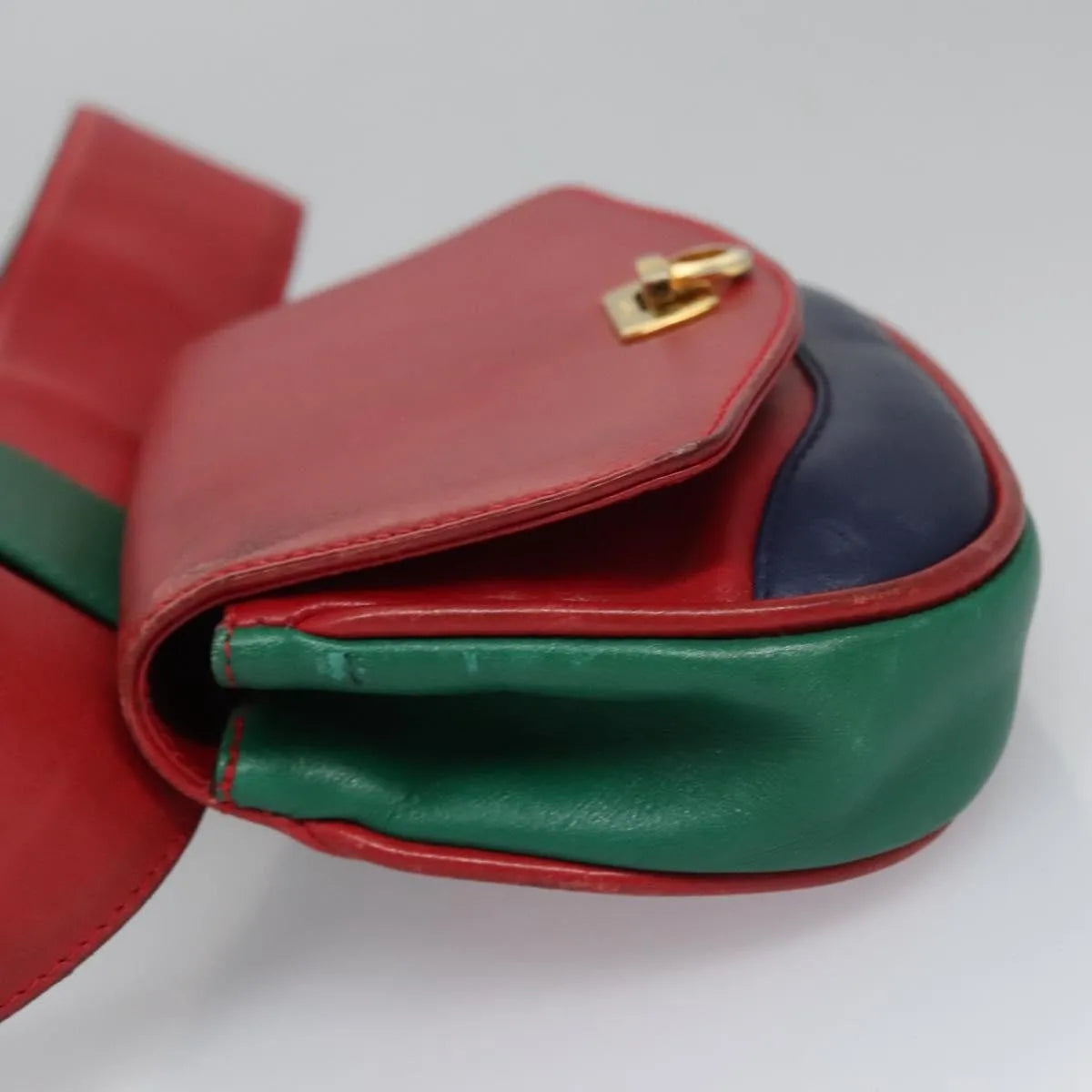 Salvatore Ferragamo Gancini Waist Leather Red Leather Clutche & Pouche Bag (Pre-Owned)