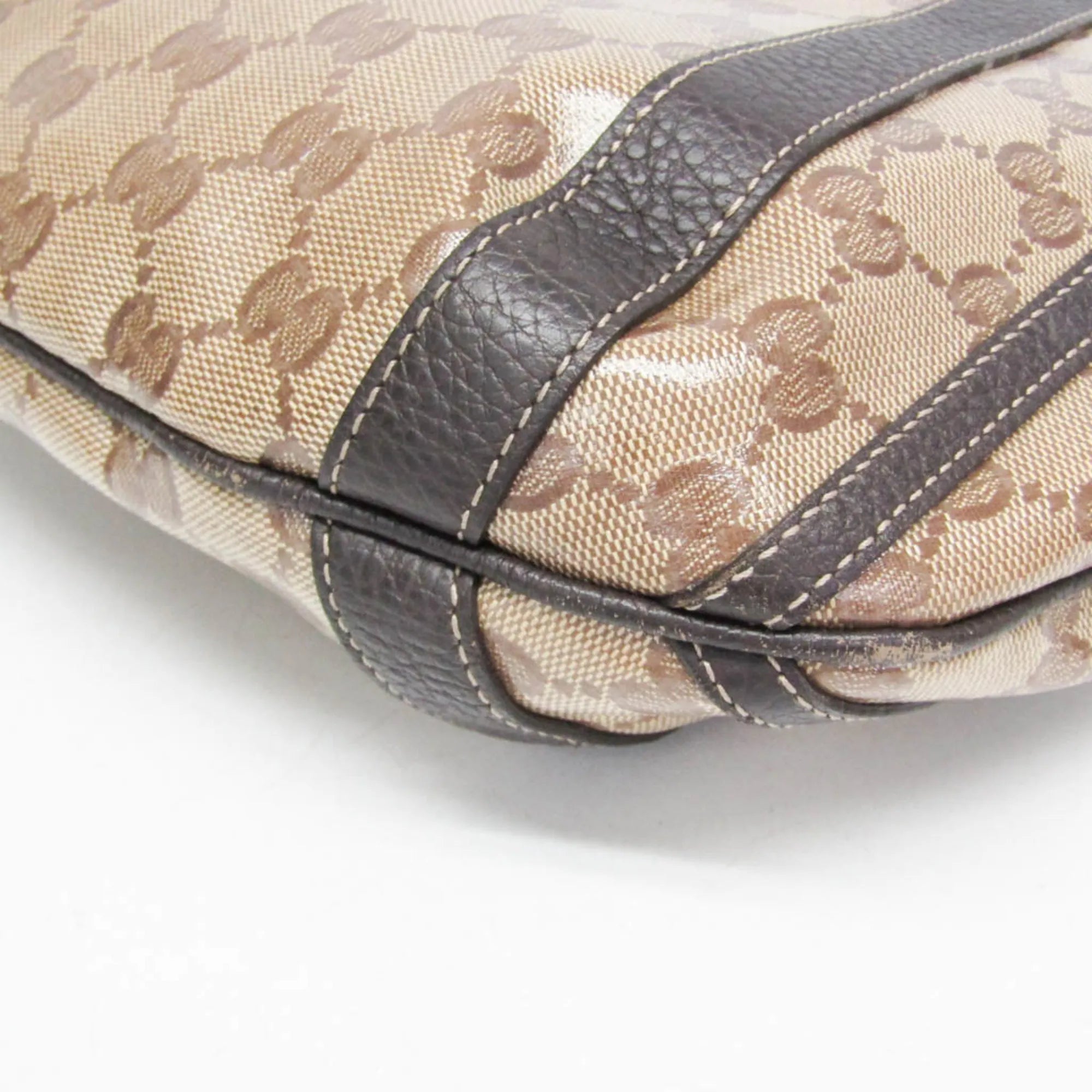 Gucci Abbey D-Ring Convertible Monogram Gg Crystal Beige Leather Handbag (Pre-Owned)