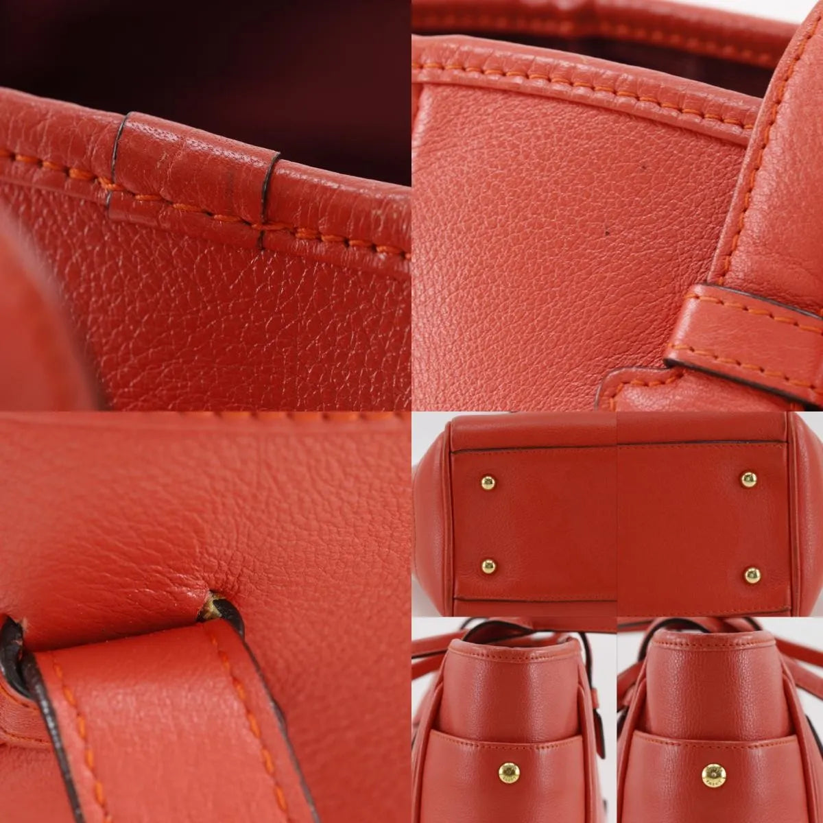 Loewe Heritage Tote Leather Red Leather Tote Bag Bag (Pre-Owned)