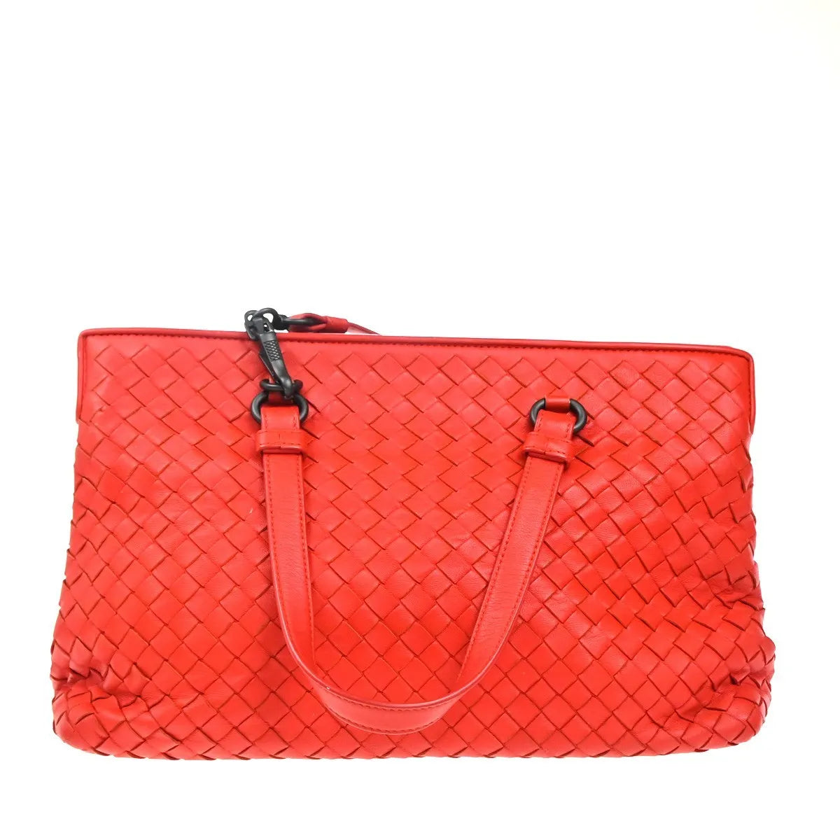 Bottega Veneta 2-Pocket Convertible Tote Intrecciato Nappa Red Leather Tote Bag Bag (Pre-Owned)