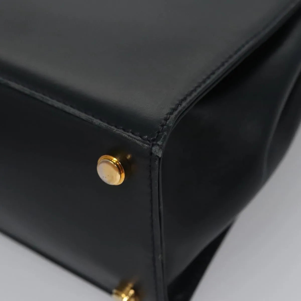 Salvatore Ferragamo Gancini Flap Leather Black Leather Shoulder Bag Bag (Pre-Owned)