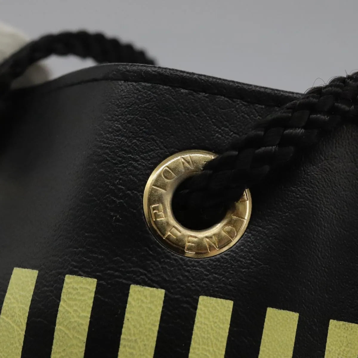 Fendi Fazzuolo Leather Black Leather Tote Bag Bag (Pre-Owned)