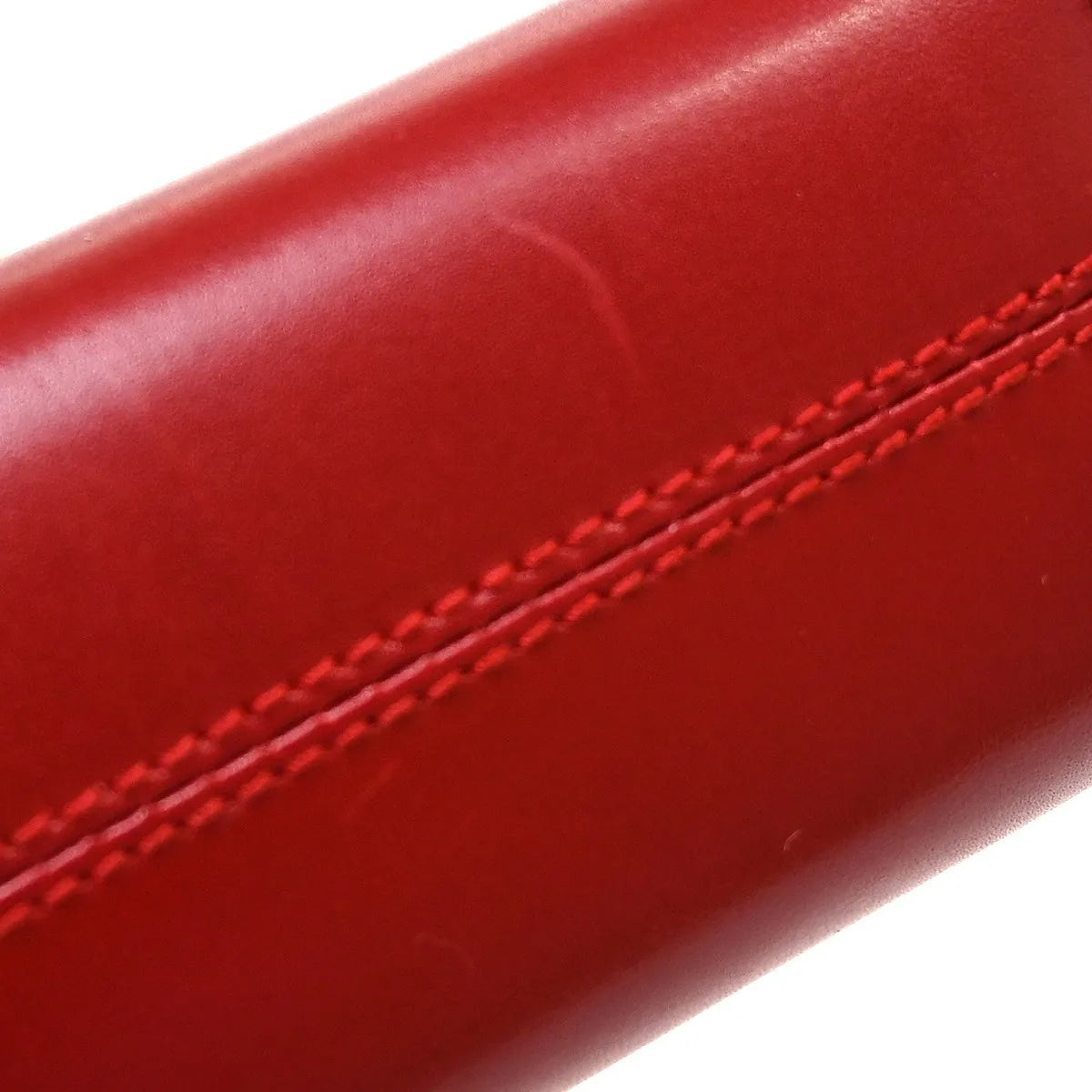 Salvatore Ferragamo Gancini Leather Red Leather Shoulder Bag Bag (Pre-Owned)