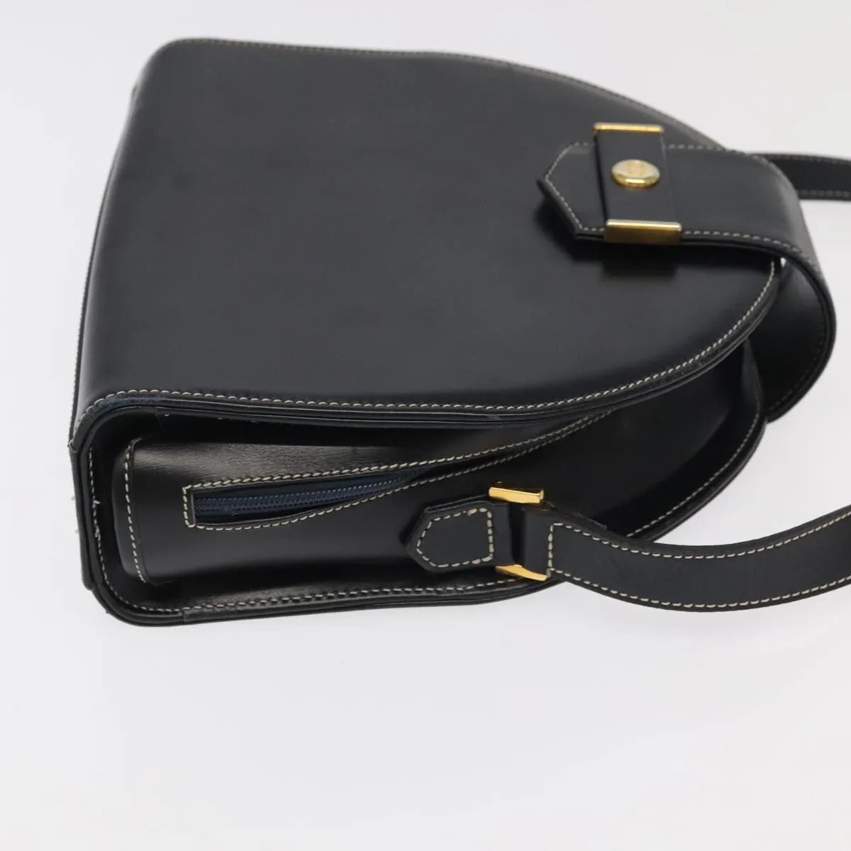 Christian Dior Vintage Leather Black Leather Shoulder Bag Bag (Pre-Owned)