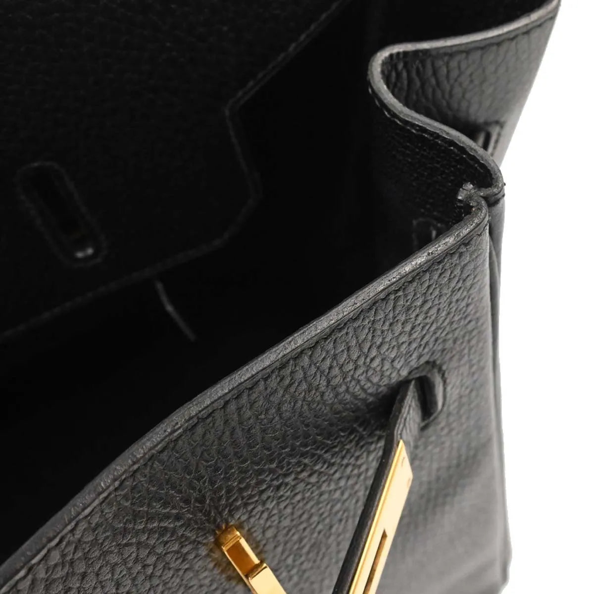 Hermes Birkin Handbag Black Ardennes With Gold Hardware Black Leather Handbag (Pre-Owned)
