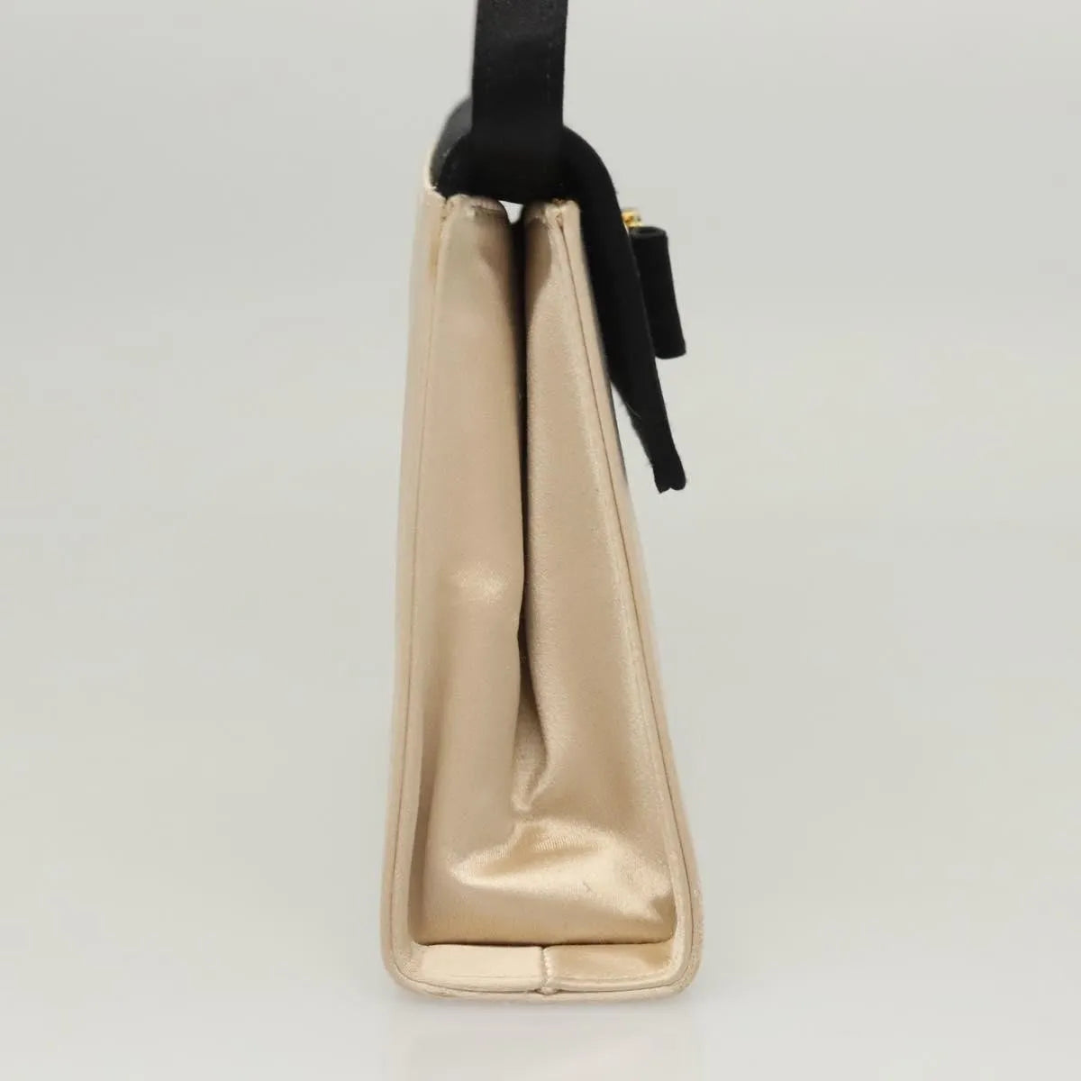 Salvatore Ferragamo Vala Suede Beige Satin Handbag (Pre-Owned)