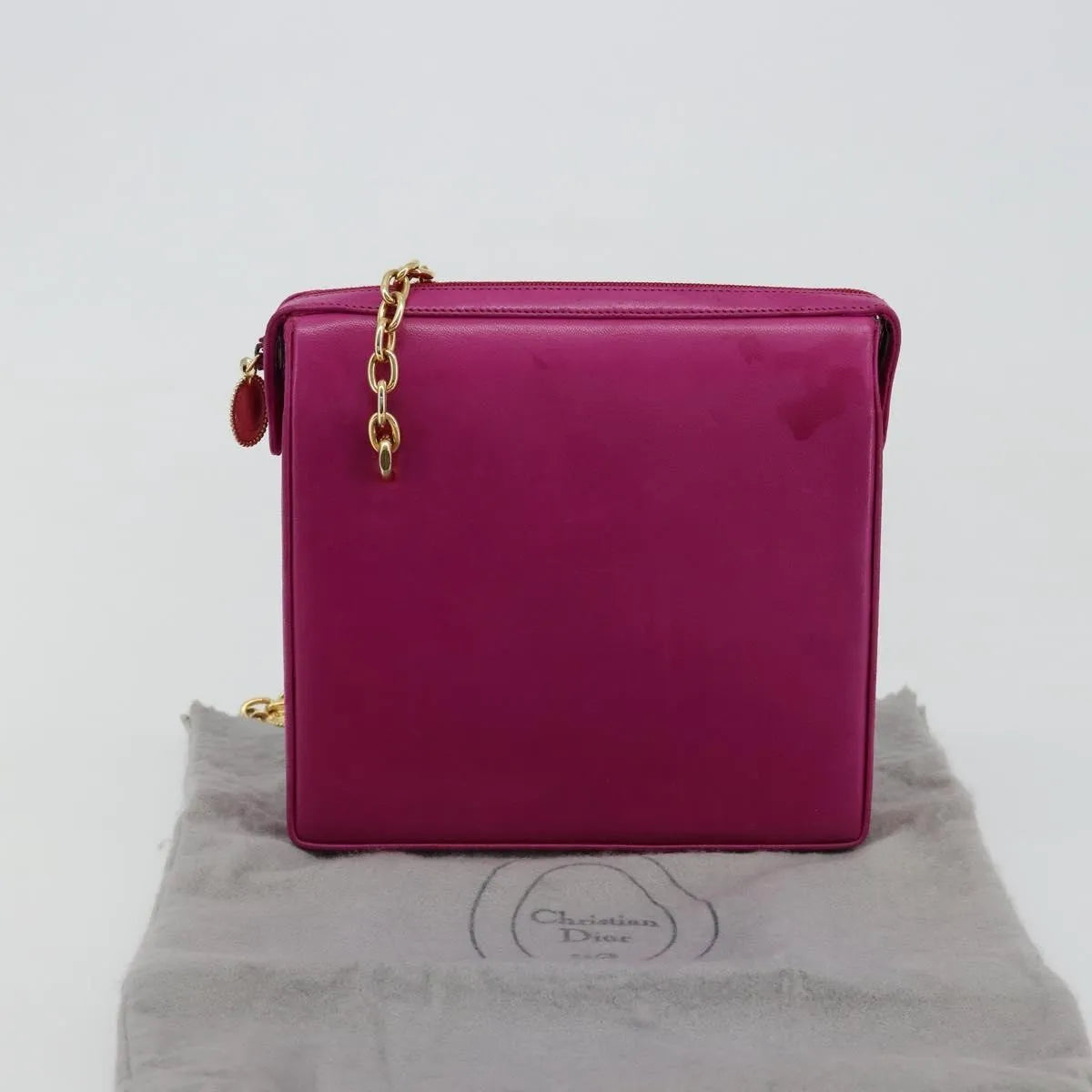 Christian Dior Chain Pink Leather Shoulder Bag Bag (Pre-Owned)