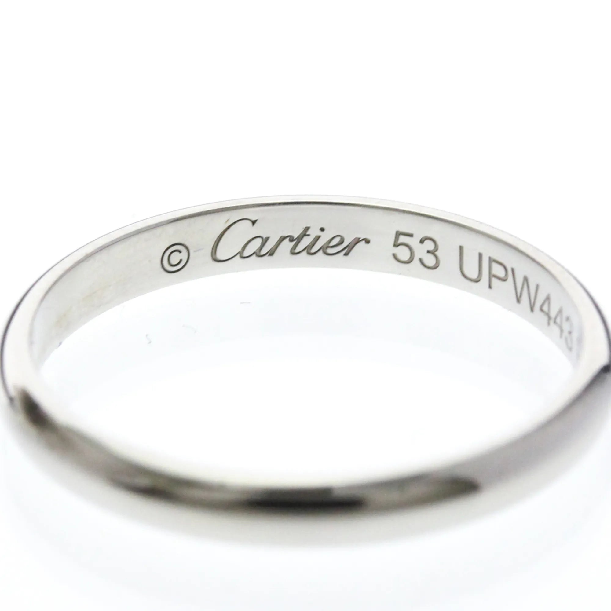 Cartier 1895 Wedding Band Platinum Silver Platinum Ring Jewelry (Pre-Owned)