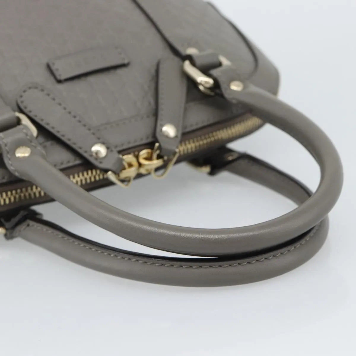 Gucci Convertible Dome Satchel Microguccissima Leather Gray Leather Handbag (Pre-Owned)