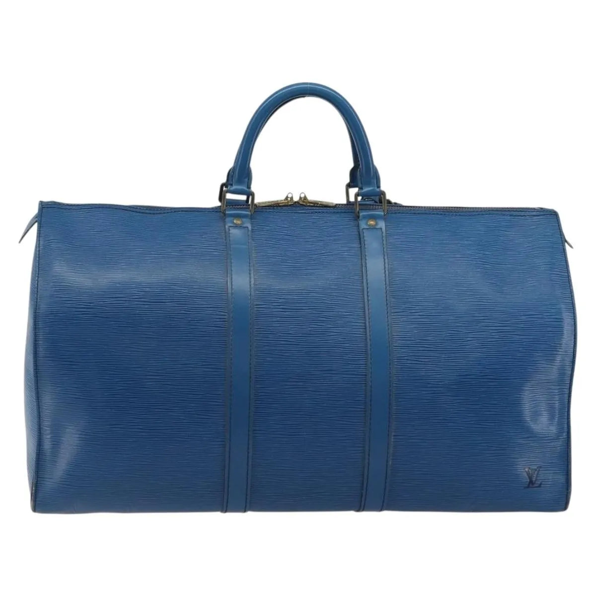 Louis Vuitton Keepall Epi Blue Leather Travel Bag Bag (Pre-Owned)