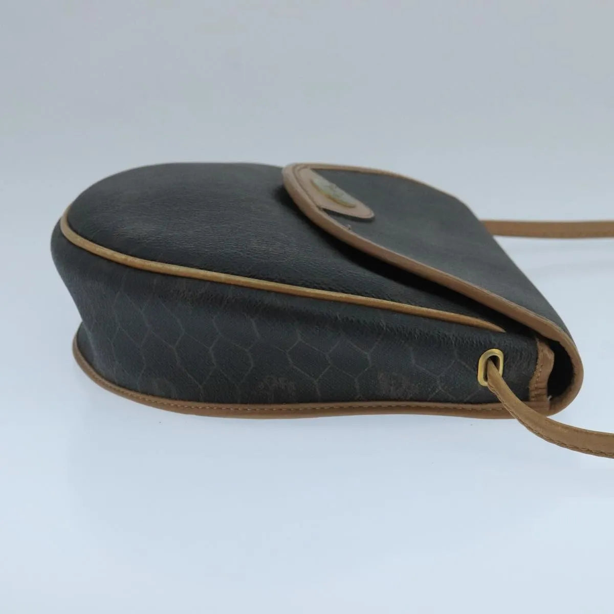 Christian Dior Vintage Honeycomb Flap Canvas And Leather Black Pvc Shoulder Bag Bag (Pre-Owned)