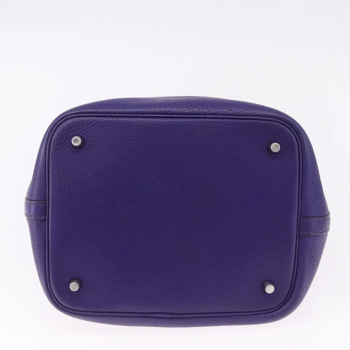 Hermes Picotin Lock Clemence Purple Leather Handbag (Pre-Owned)