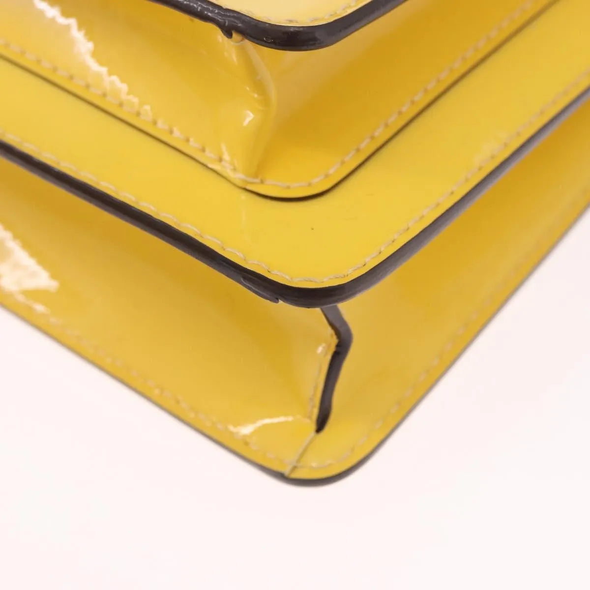 Louis Vuitton Monceau Vernis Yellow Patent_Leather Handbag (Pre-Owned)