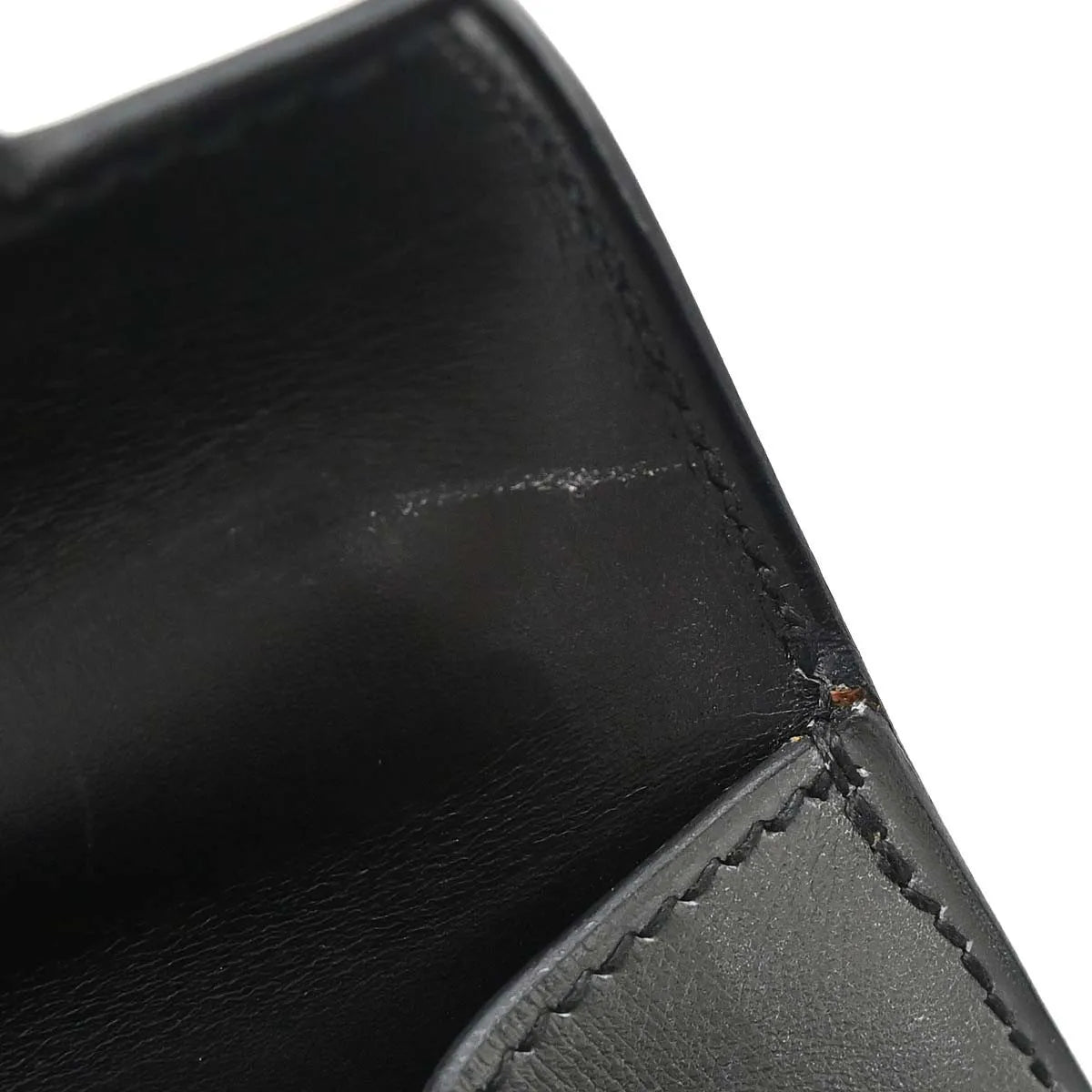 Hermes Kelly Handbag Black Box Calf With Palladium Hardware Black Leather Handbag (Pre-Owned)