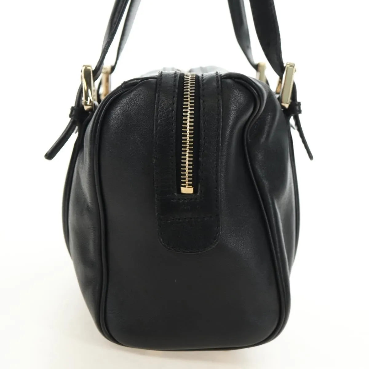 Gucci Britt Boston Duffle Leather Black Leather Handbag (Pre-Owned)