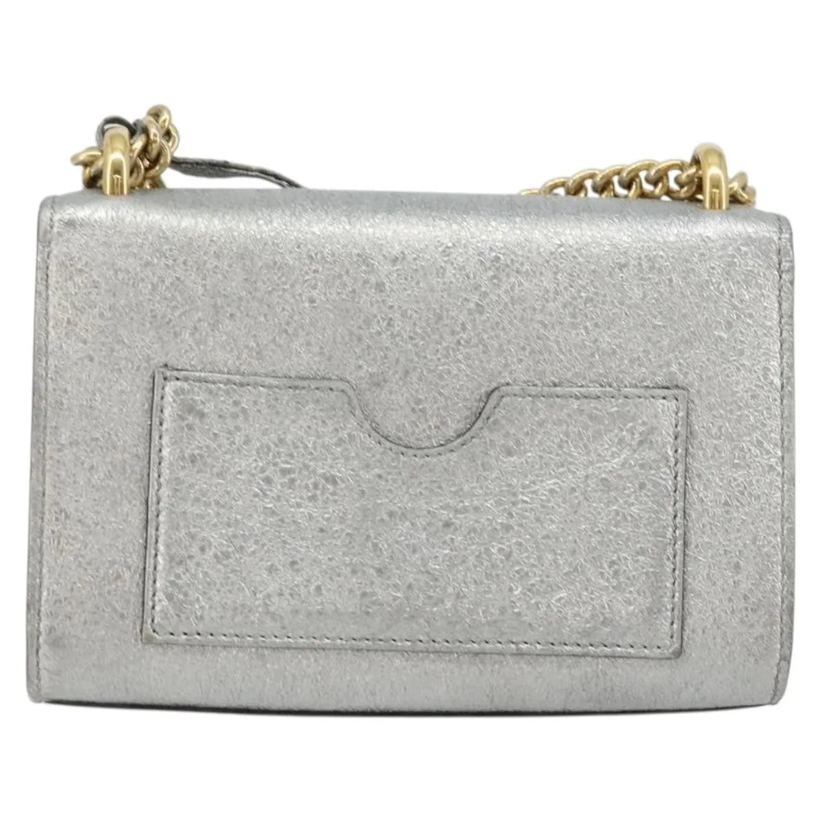 Gucci Padlock Shoulder Bag Nm Gg Coated Canvas And Leather Silver Leather Shoulder Bag Bag (Pre-Owned)