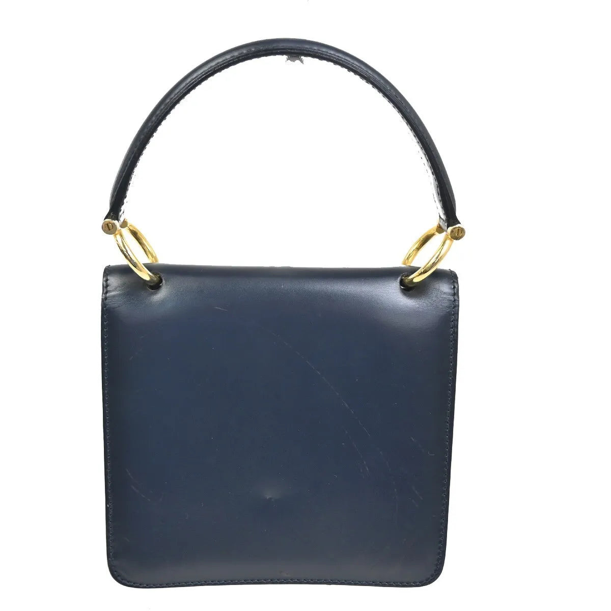 Celine Gancini Leather Navy Leather Handbag (Pre-Owned)