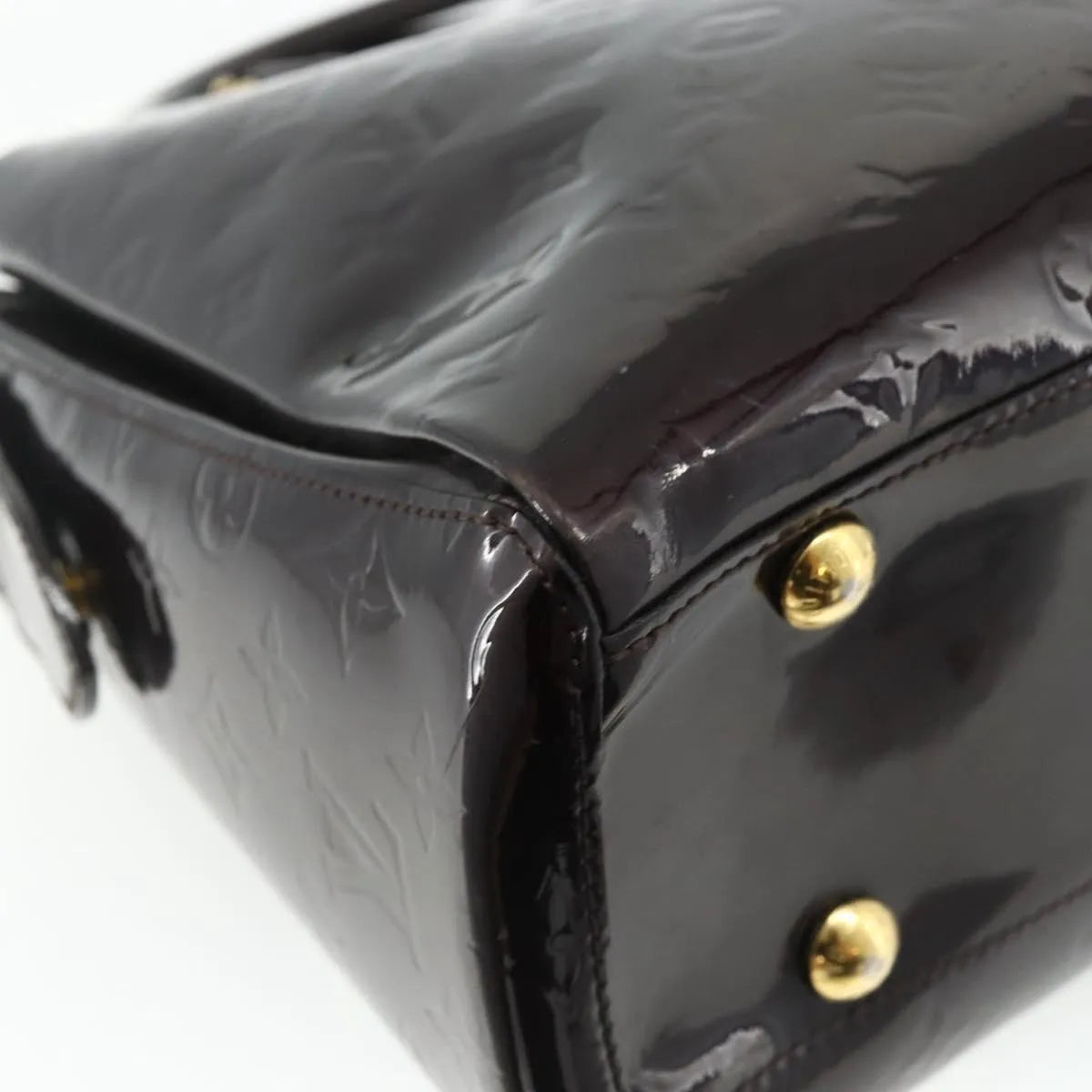 Louis Vuitton Melrose Avenue Monogram Vernis Burgundy Patent_Leather Handbag (Pre-Owned)