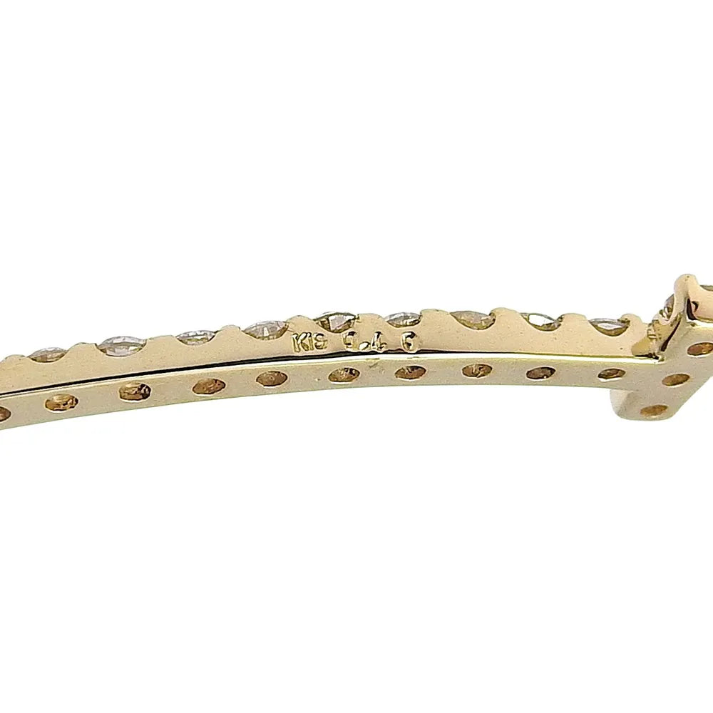Tiffany & Co. T Smile Pendant 18K Yellow Gold With Diamonds Gold Yellow_Gold Necklace Jewelry (Pre-Owned)