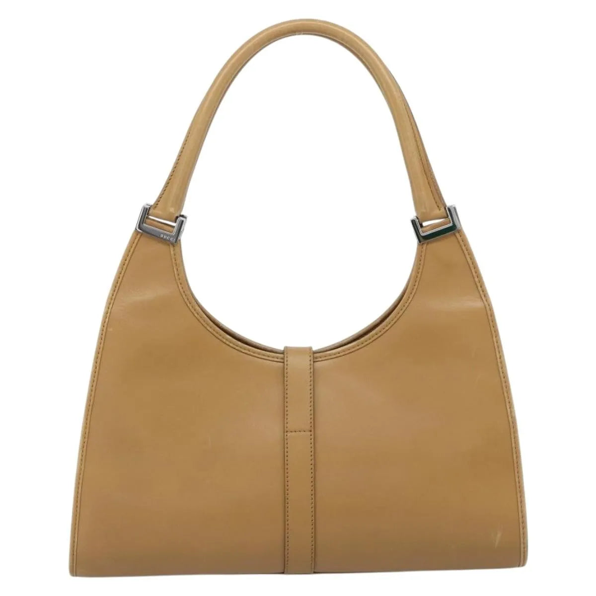 Gucci Piston Jackie O Hobo Leather Beige Leather Handbag (Pre-Owned)