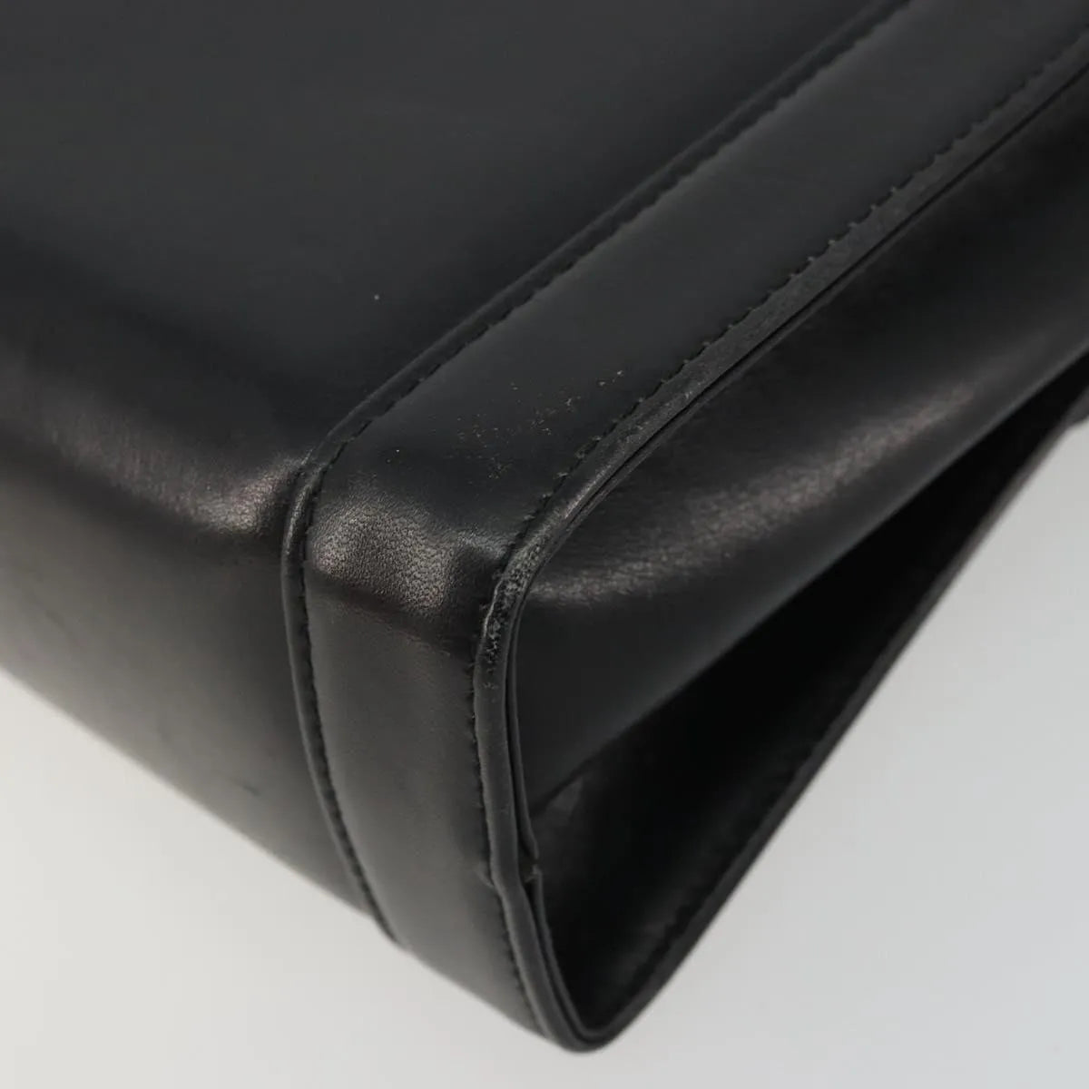 Salvatore Ferragamo Gancini Flap Leather Black Leather Shoulder Bag Bag (Pre-Owned)