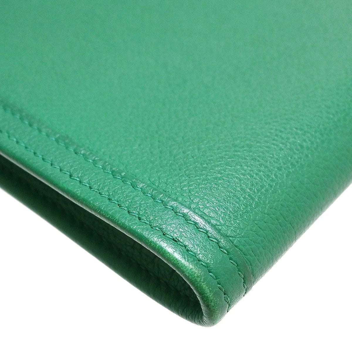 Hermes Jige Elan Clutch Epsom Green Leather Clutche & Pouche Bag (Pre-Owned)