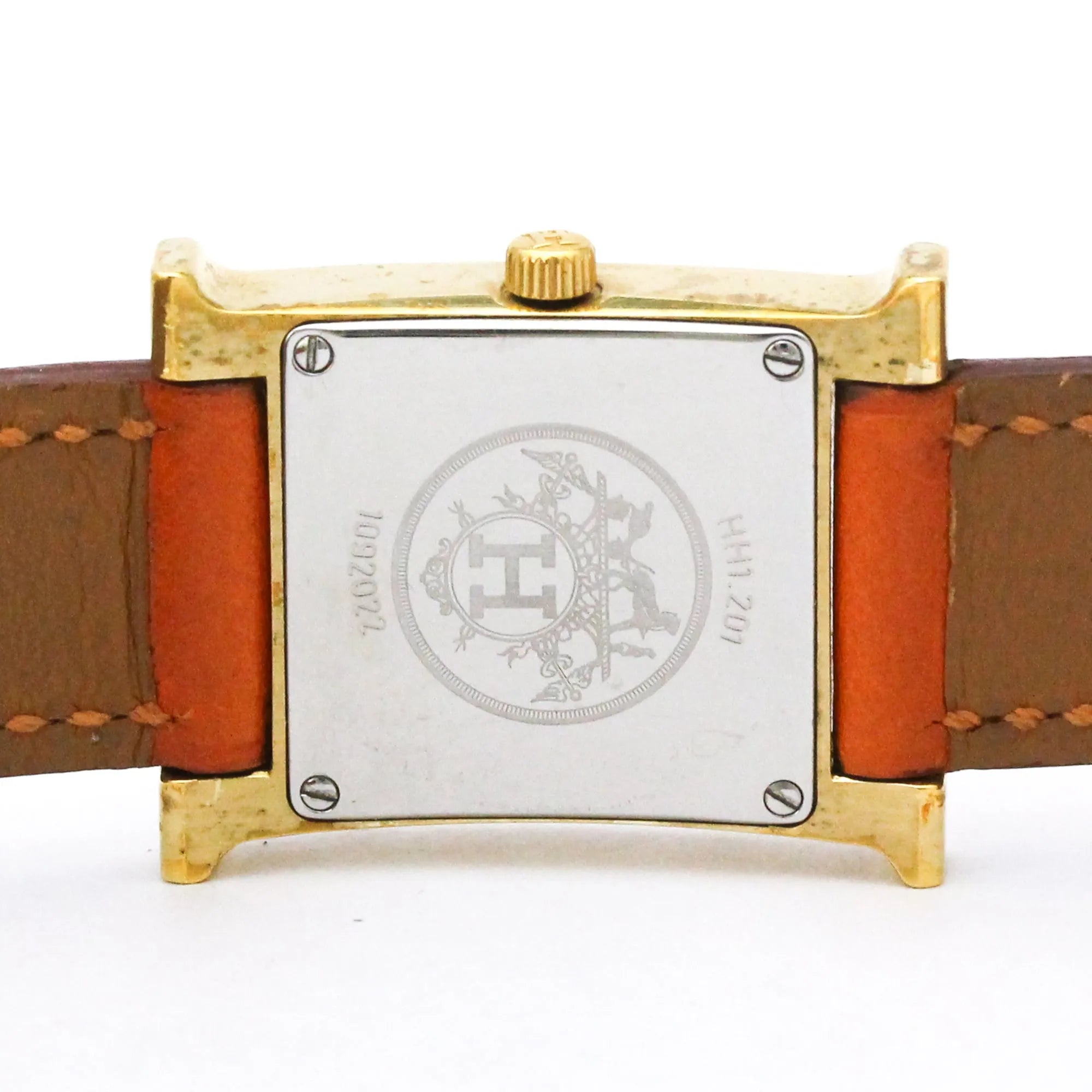 Hermes Heure H Quartz Stainless Steel And Leather Watch (Pre-Owned)