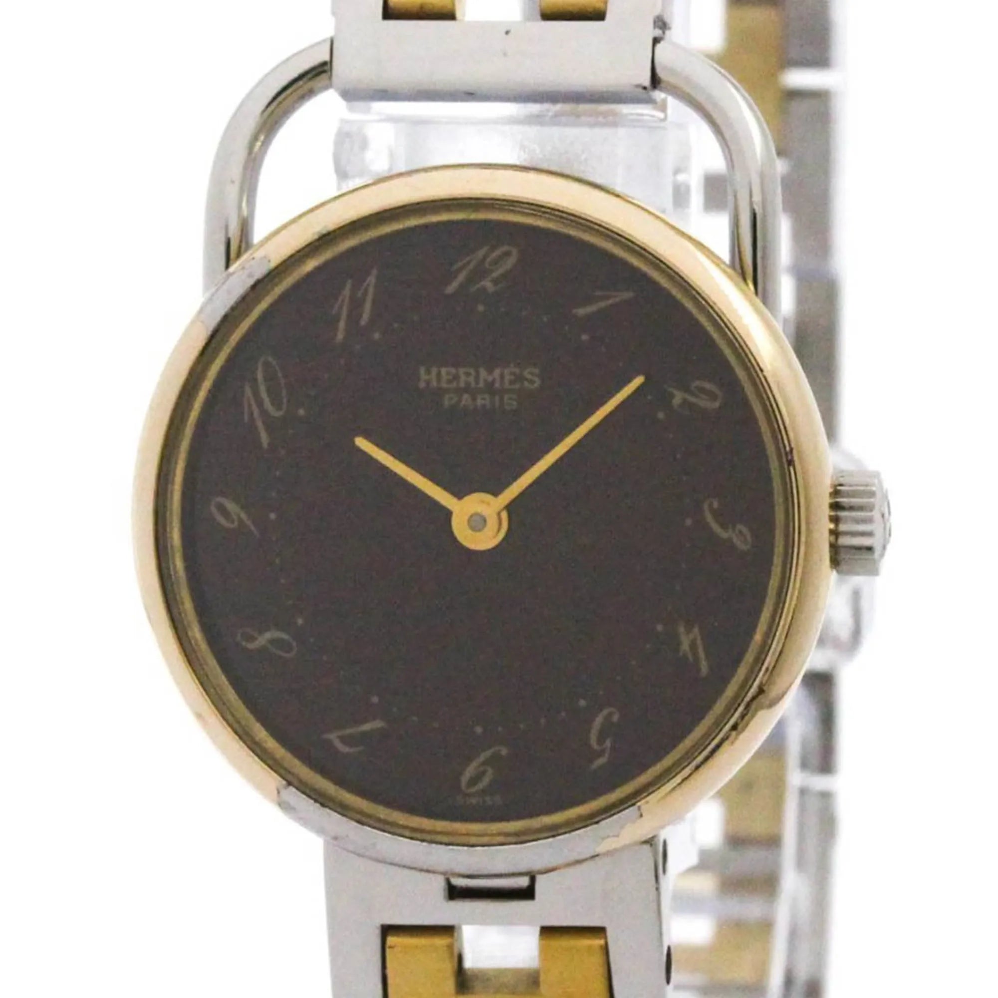 Hermes Arceau Quartz Watch Stainless Steel And Plated Metal Watch (Pre-Owned)