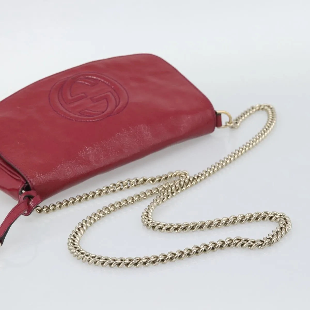 Gucci Soho Chain Patent Pink Patent_Leather Shoulder Bag Bag (Pre-Owned)