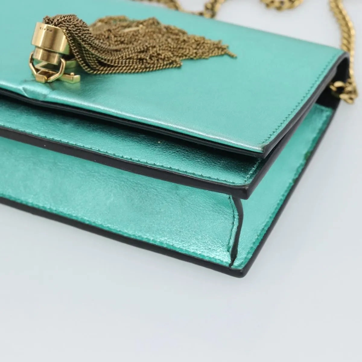 Saint Laurent Kate Leather Green Leather Shoulder Bag Bag (Pre-Owned)