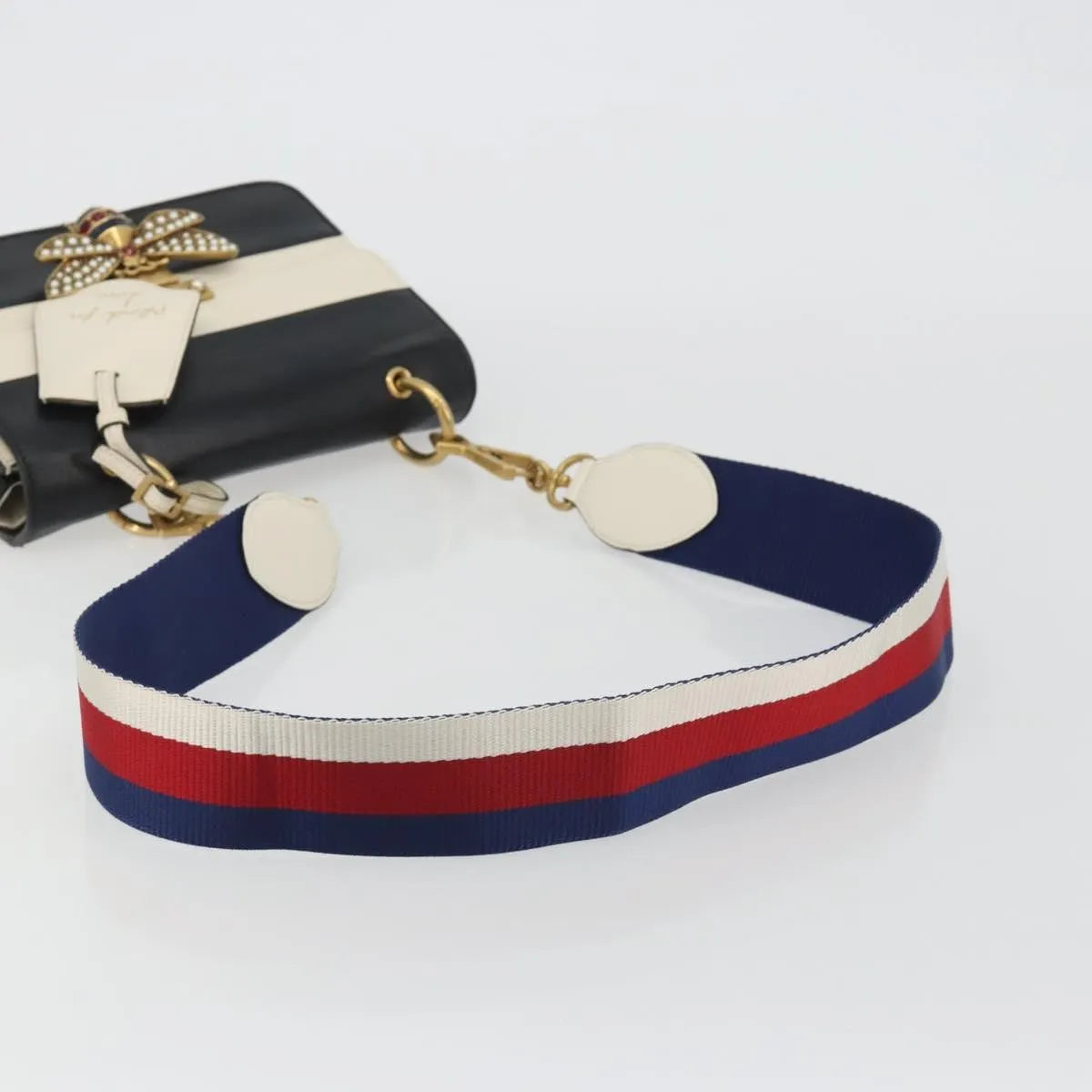 Gucci Queen Margaret Flap Colorblock Leather Black Leather Shoulder Bag Bag (Pre-Owned)