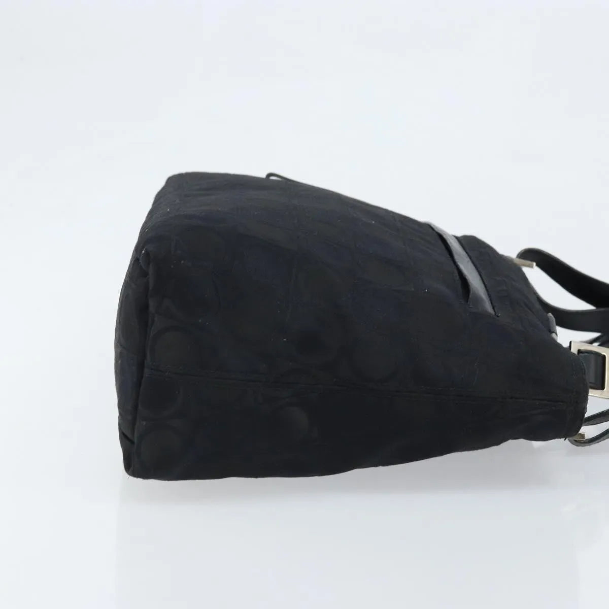 Salvatore Ferragamo Gancini Tote Gancini Canvas Black Nylon Tote Bag Bag (Pre-Owned)