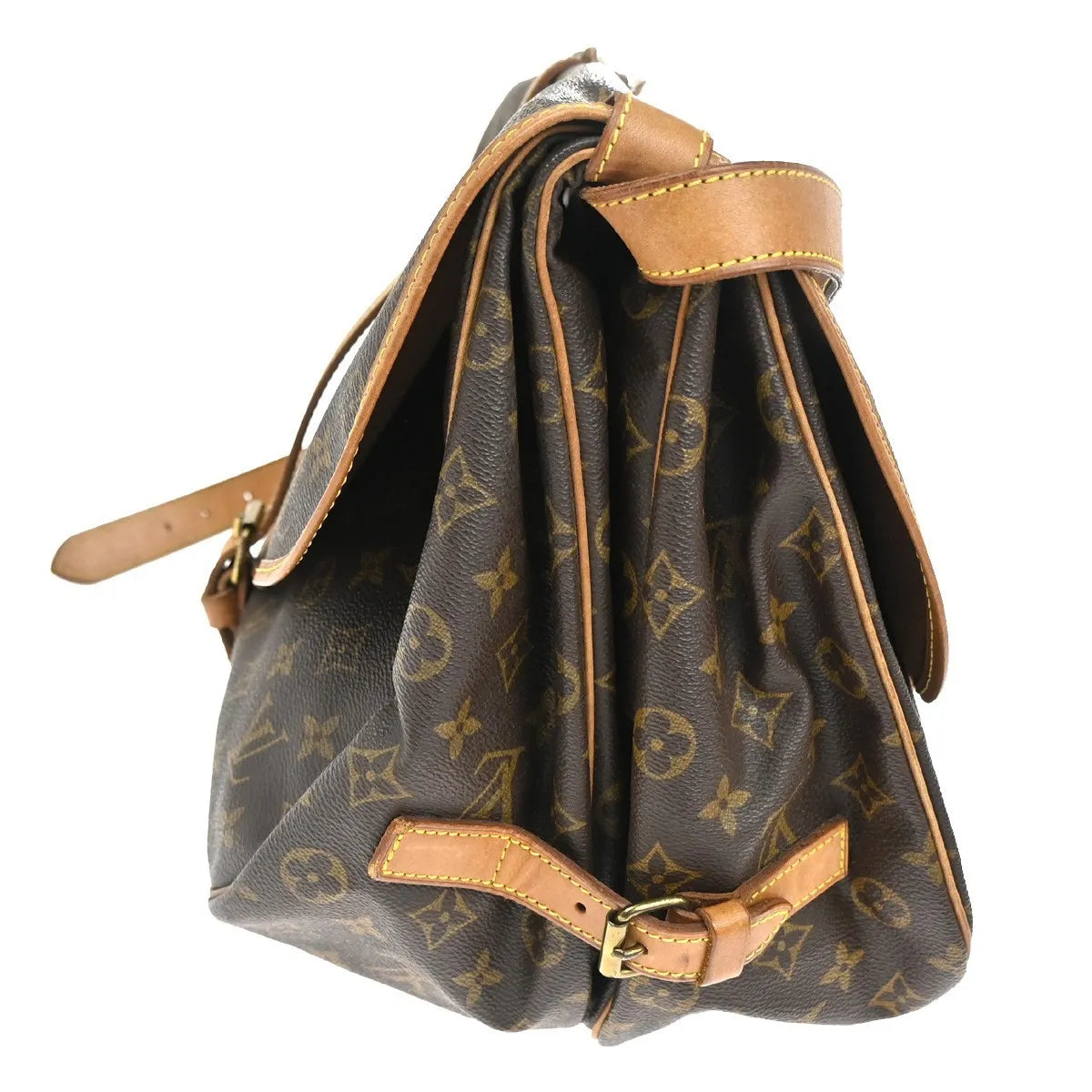 Louis Vuitton Saumur Monogram Canvas Brown Canvas Shoulder Bag Bag (Pre-Owned)
