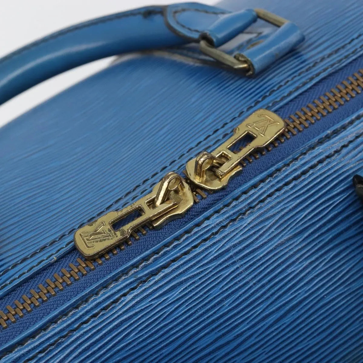 Louis Vuitton Keepall Epi Blue Leather Travel Bag Bag (Pre-Owned)