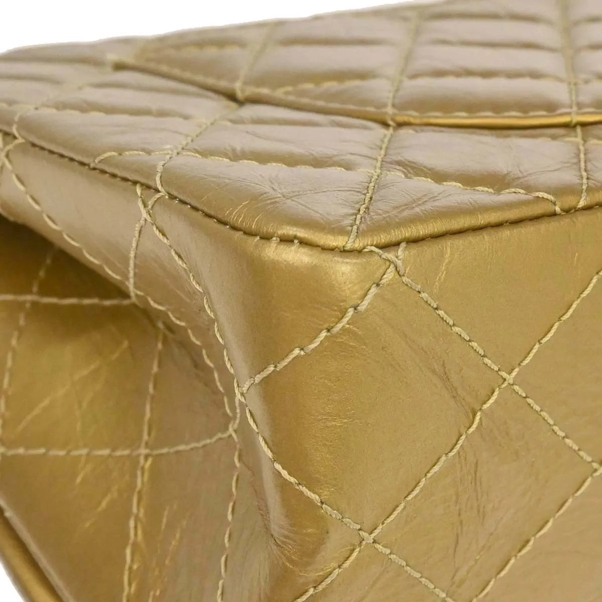 Chanel 2.55 Leather Gold Calfskin Shoulder Bag Bag (Pre-Owned)