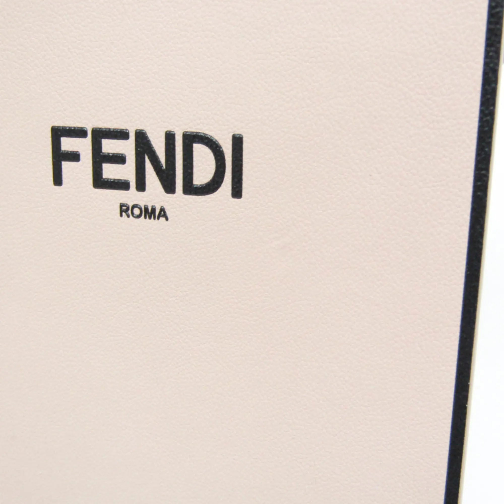 Fendi Logo Vertical Box Leather Pink Leather Shoulder Bag Bag (Pre-Owned)