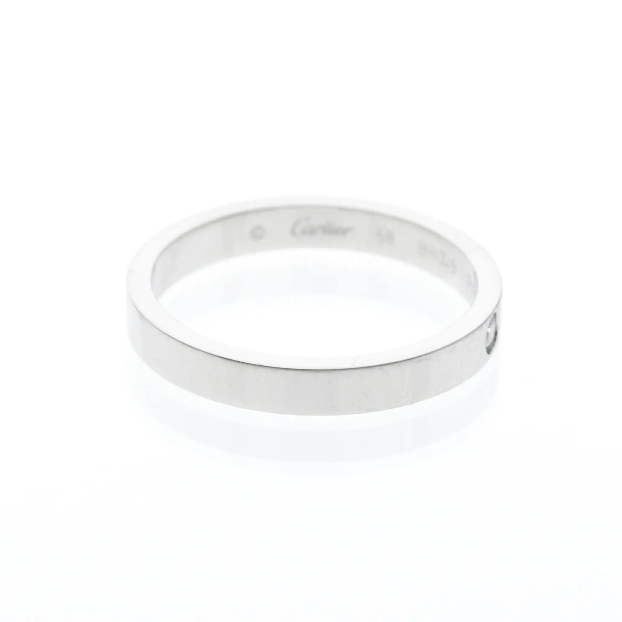 Cartier C De Cartier Wedding Band Platinum With Diamond Silver Platinum Ring Jewelry (Pre-Owned)