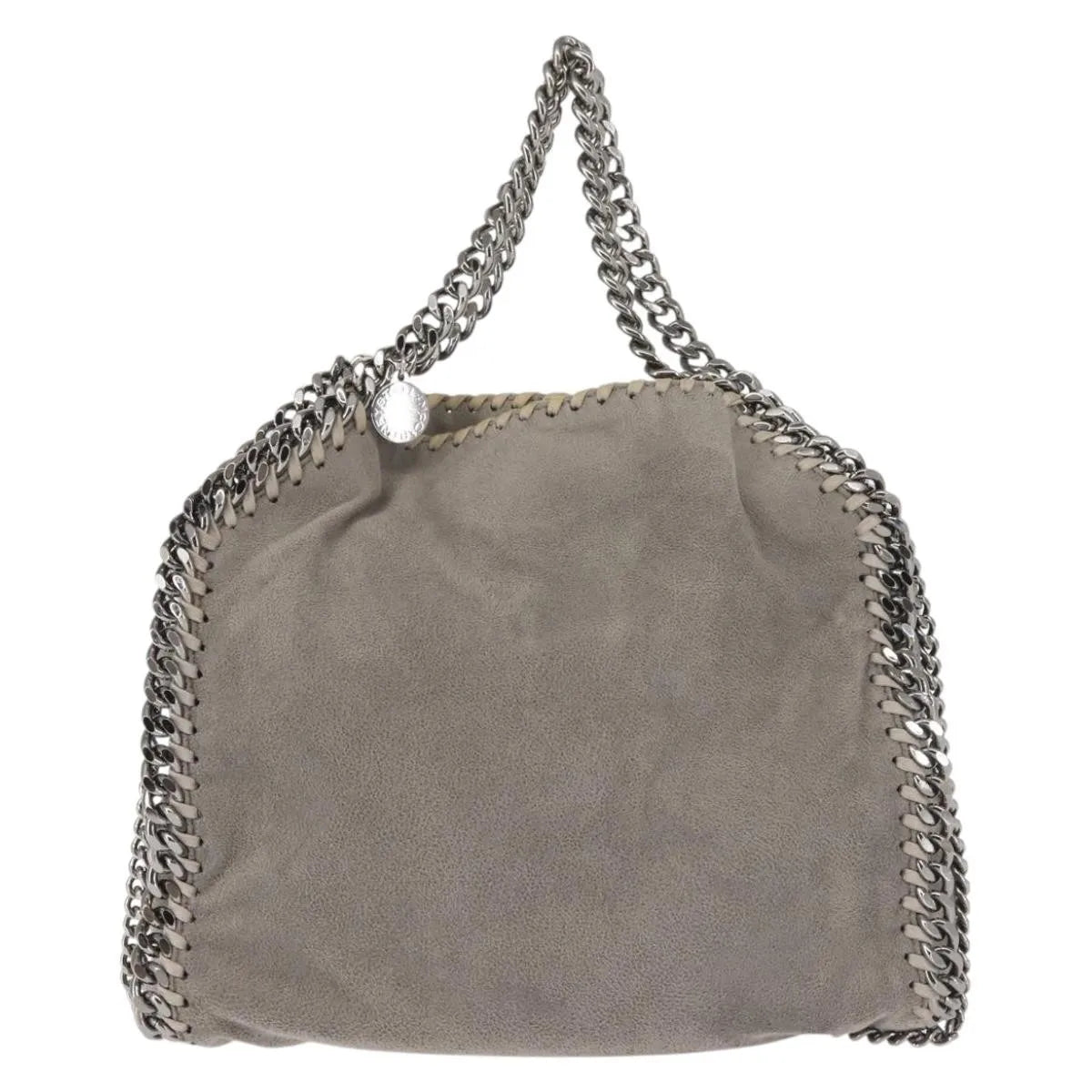 Stella Mccartney Falabella Fold Over Faux Suede Gray Synthetic Shoulder Bag Bag (Pre-Owned)